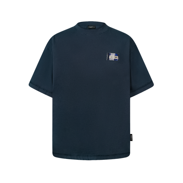 SLOWDOWN Transparent Tape Basic Blue Tee