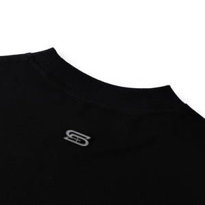 SLOWDOWN Airplane Embroidery Black Tee