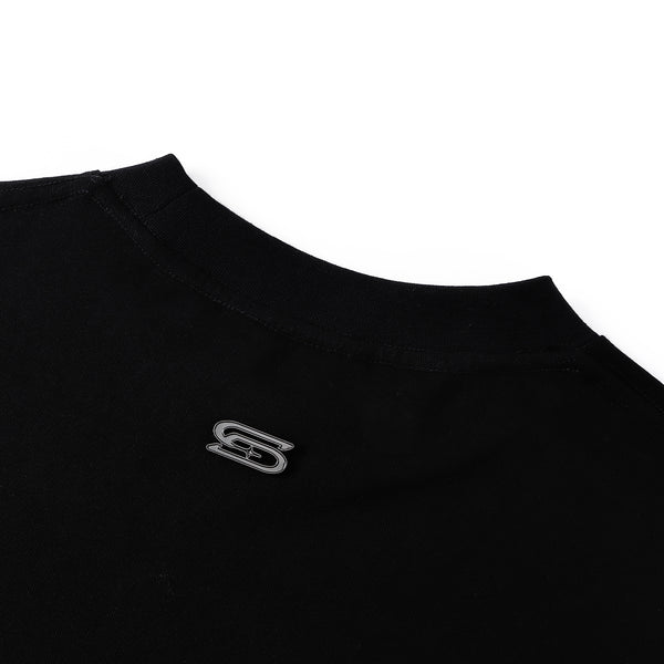 SLOWDOWN Airplane Embroidery Black Tee