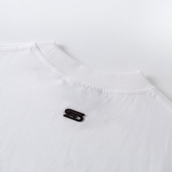 SLOWDOWN Sea Surfing Towel Embroidery White Tee