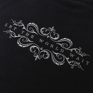 SLOWDOWN 3D Embroidery Black Long Sleeve Tee