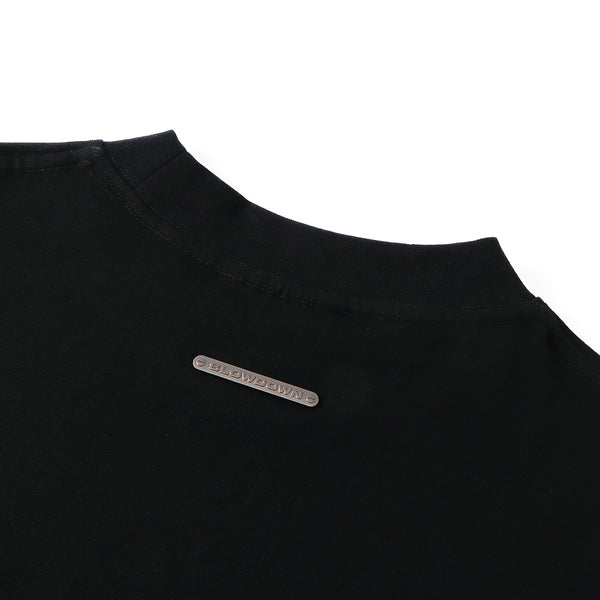 SLOWDOWN Qixi Exclusive 3D Heart Beaded & Rhinestone Embellished Black Tee