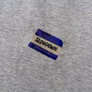 SLOWDOWN Transparent Tape Basic Grey Tee