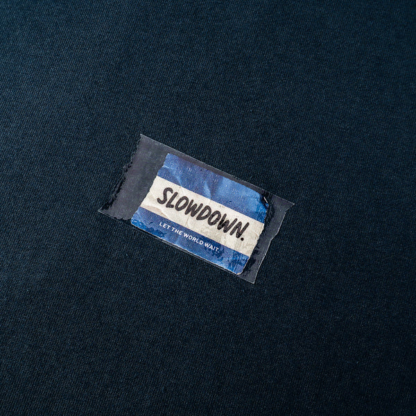 SLOWDOWN Transparent Tape Basic Blue Tee