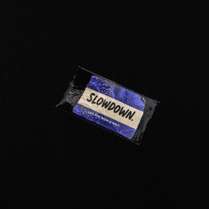 SLOWDOWN Transparent Tape Basic Black Tee