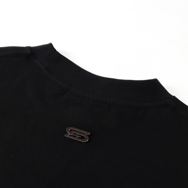 SLOWDOWN Surfing Towel Embroidery Black Tee