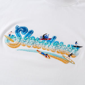 SLOWDOWN Surfing Towel Embroidery White Tee