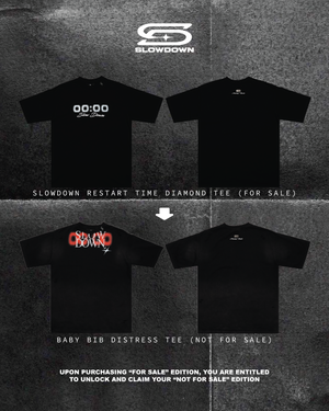 SLOWDOWN Baby Bib Distress Tee - Not For Sale