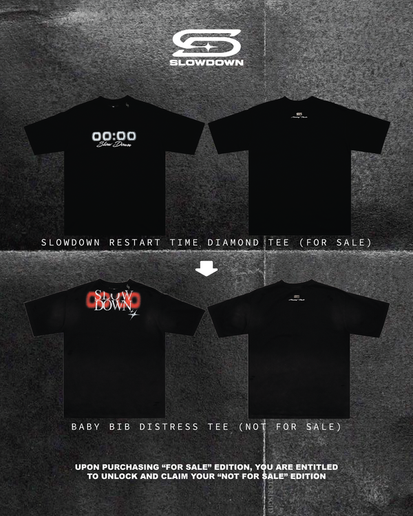 SLOWDOWN Baby Bib Distress Tee - Not For Sale