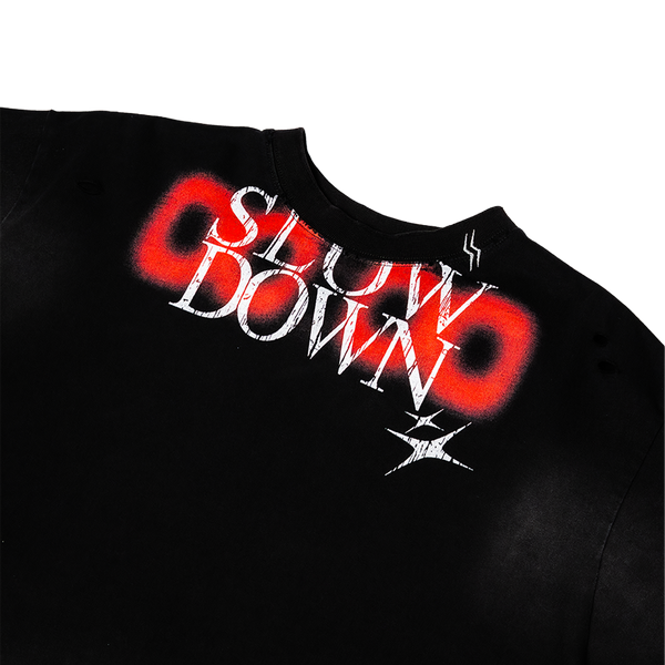 SLOWDOWN Baby Bib Distress Tee