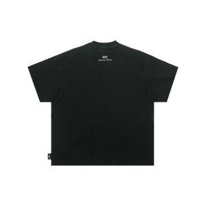 SLOWDOWN Line Embroidered Tee Black