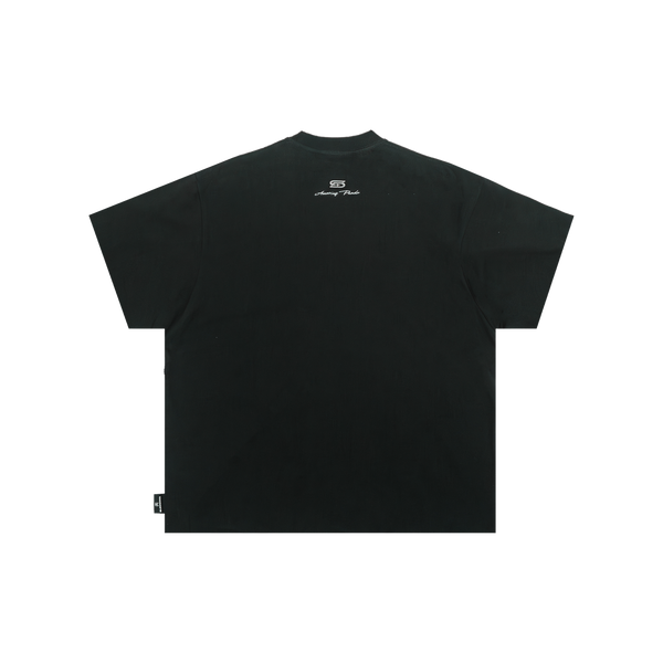 SLOWDOWN Line Embroidered Tee Black