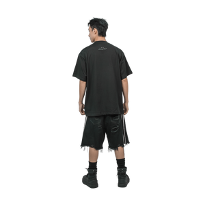 SLOWDOWN Line Embroidered Tee Black