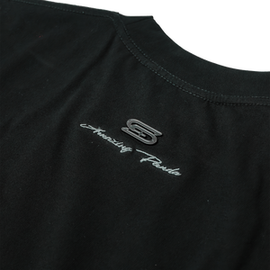 SLOWDOWN Line Embroidered Tee Black