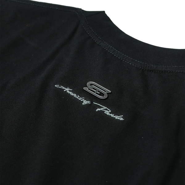 SLOWDOWN Line Embroidered Tee Black