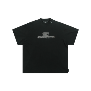 SLOWDOWN Line Embroidered Tee Black