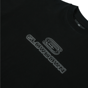 SLOWDOWN Line Embroidered Tee Black