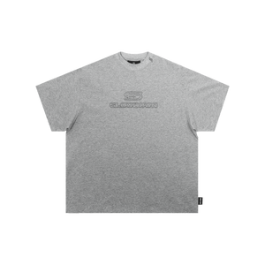 SLOWDOWN Line Embroidered Tee Grey