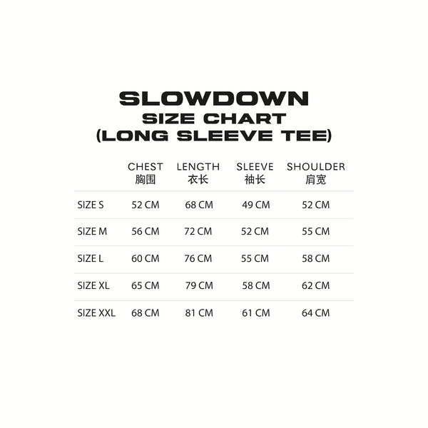 SLOWDOWN 3D Embroidery Black Long Sleeve Tee