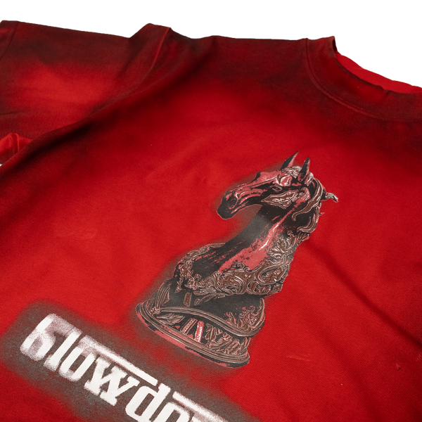 SLOWDOWN Faded Slurry Stone Tee Red