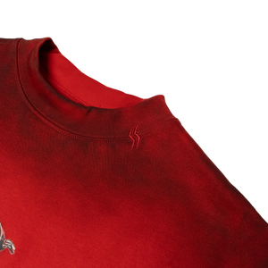 SLOWDOWN Faded Slurry Stone Tee Red