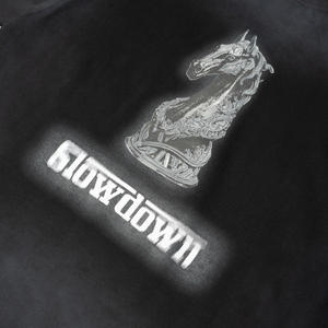 SLOWDOWN Faded Slurry Stone Tee Black